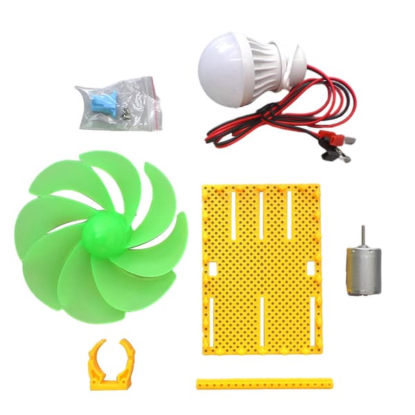Dc Mini Vindmølle Vindturbine 12cm Vindturbine Led Diy Undervisningsmodel Kit