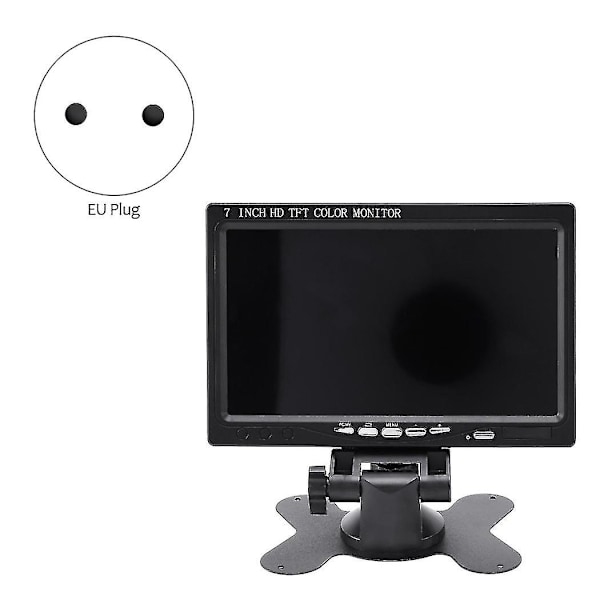 7 Tommer Bærbar Skærm 1024x600 Display - Kompatibel/VGA/AV Fotografi Skærm EU Stik