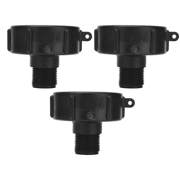 IBC Tank Slangetilslutning 3 stk. G3/4 ABS Plast Gevindudskiftningsventilarmaturer S60-2 tommer NPS Dræn Adapter