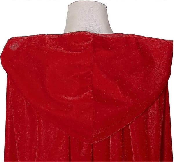 Lang hettekappe i fløyel for Halloween, jul og kostymefester, 150 cm