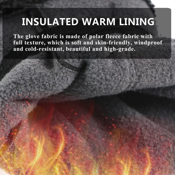 Varma vinterhandskar med touch - skidhandskar, termohandskar Black M