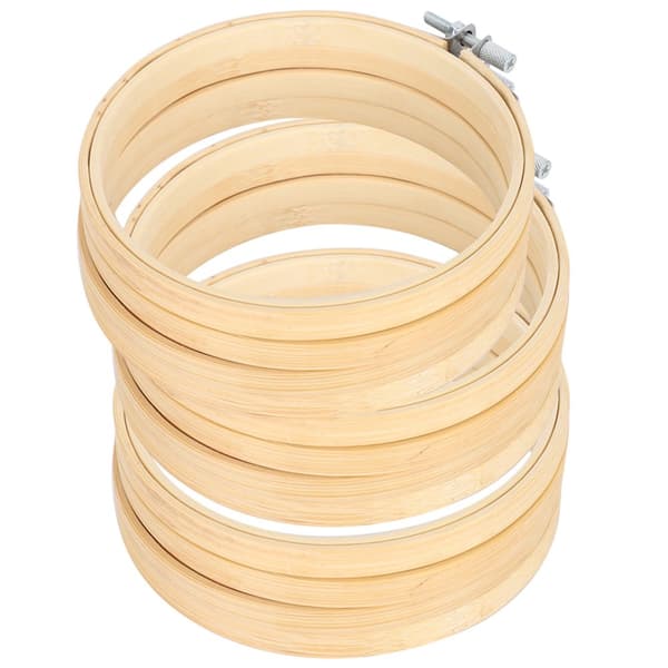 Justerbara broderiramar i bambu - 12 st, 13 cm