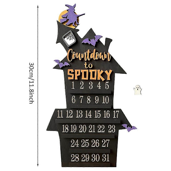 Halloween Joulukalenteri 2023 Noitalinnan Muotoiset Koristeet DIY Liikkuvalla Aaveella 31 Päivän Koristeet Kotiin Toimistoon Pöydälle Sisätiloihin
