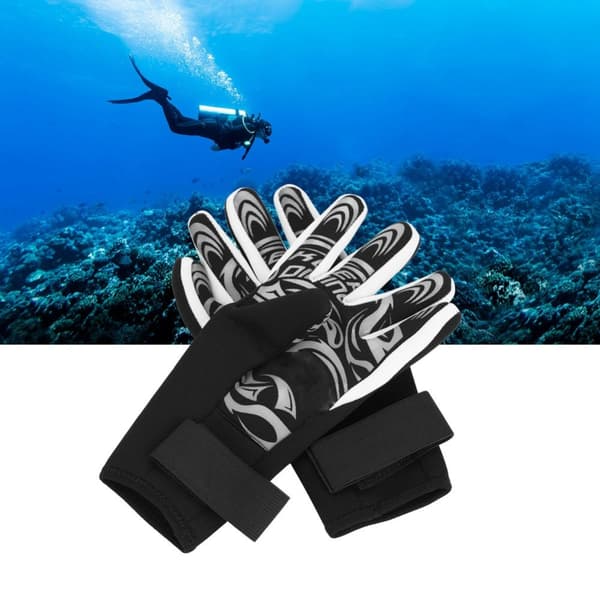 2MM Warm Neoprene Diving Gloves - Black (Size L)