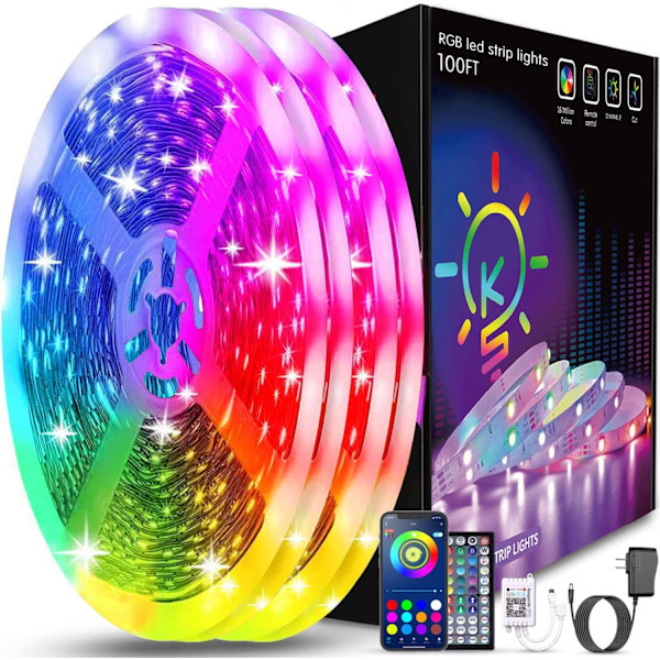 RGB 5m LED-remsa RGB5050 Musiksynkroniserad LED-remsa multic