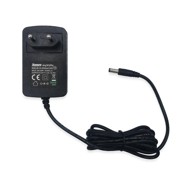15V myVolts erstatningsstrømforsyning kompatibel med Native Instruments Traktor Kontrol S2 MK3 DJ-controller