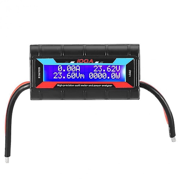 LCD Sol- och Vindkraftanalysator Ström- och Effektmätare 100A RC Högprecisions Effektmätare &