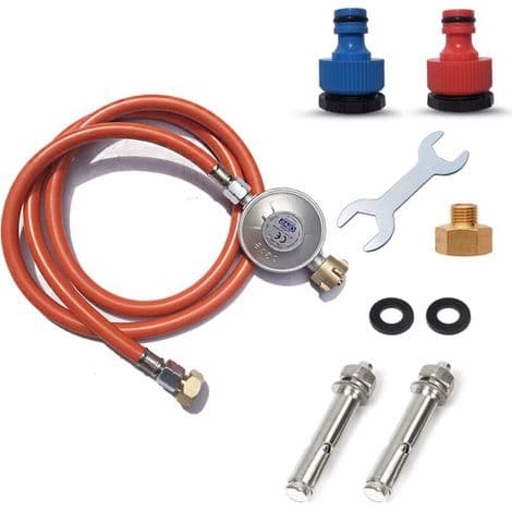 Gassregulator, 1,50 m gasslange, egnet for standard propan-/butanflasker
