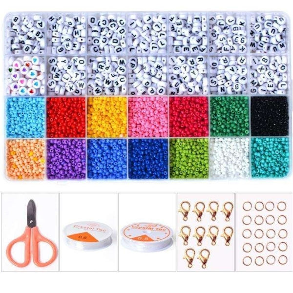 DIY - Pärllåda - Seed beads - 3mm - 3900st - Bokstavspärlor