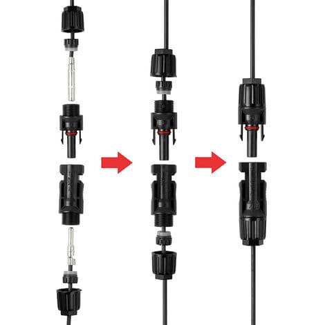 MC3 MC4 Solcelle Krympeværktøj til 2.5/4.0/6.0mm² Solcelle PV-kabel + 20 stk. MC4 Han Solcellekabelstik Hun + 1 par