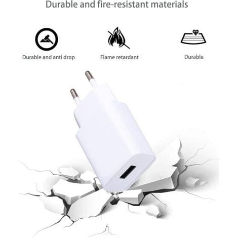 2-pak USB-oplader 5V/1A USB-stikadapter til mobiltelefon, e-læser, høretelefoner, mobiltelefon, smartwatch