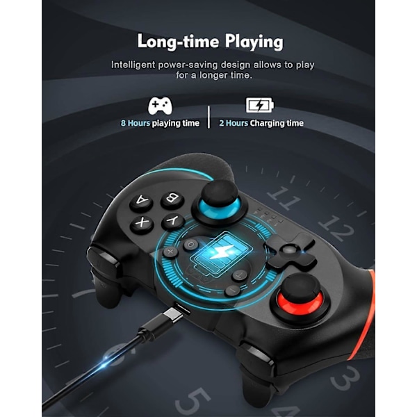 Switch ControllerPro Kontroller for Switch/Switch Lite/Switch OLED, Switch Fjernkontroll Spillkontroll, Justerbar Turbo og Dobbel Vibrasjon