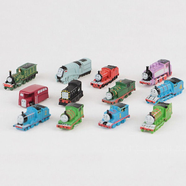 12 kpl Thomas & Friends -hahmoja, piirretty Thomas Veturi -mini junat lelut kakun koristeet kokoelma sisustus