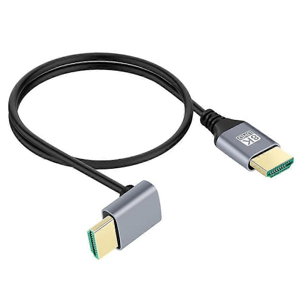 Type A HD-028-DN-0.5M HDMI 2.1 Kabel Vinklet 90-Grader Type-A Han til Han 8K HDTV Ultra Slim Ledning