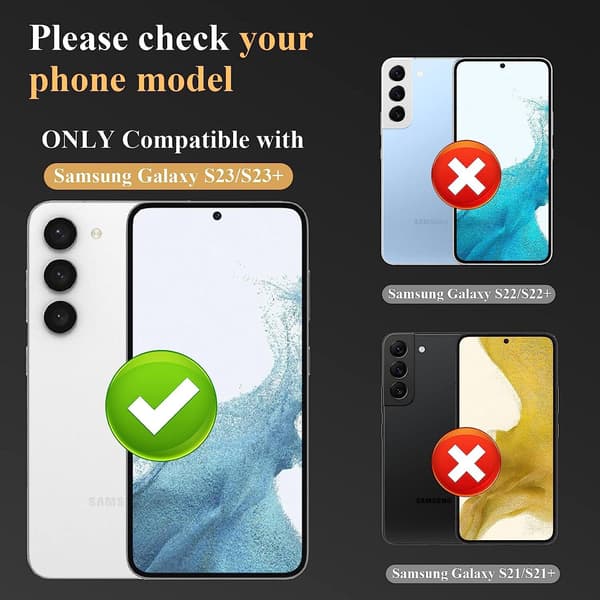 Musta Samsung S23 / S23 Plus kameran linssisuoja