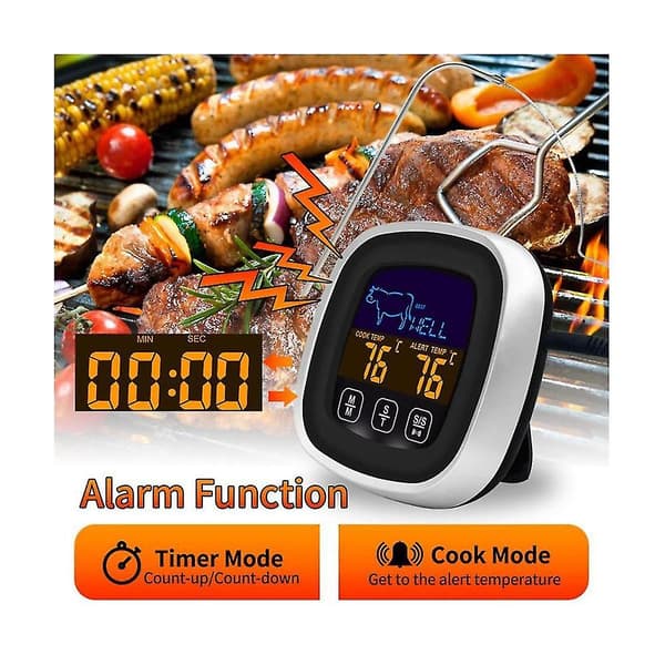 Digital Kötttermometer för Grillning, Ugn och BBQ med Timer och Temperaturalarm