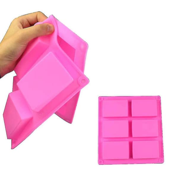 Silikonform, såpeform, 2 stk 6 hulrom rektangulær DIY silikonform