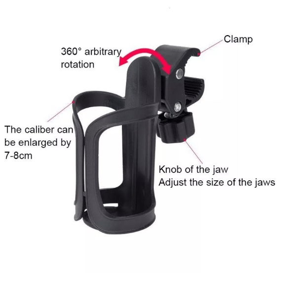 Rotatable bottle holder for bicycle black