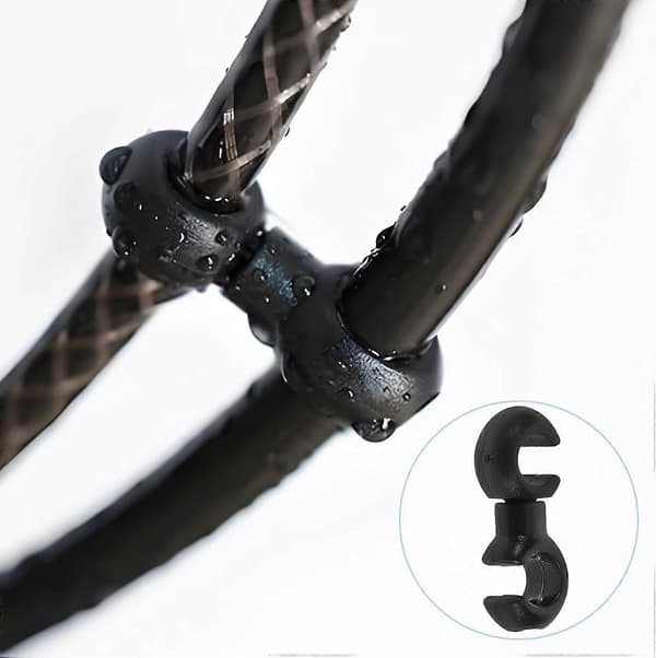 10 Bremskabler Reb Binder Spænder til Cykel S Form Reb Knap (Sort)