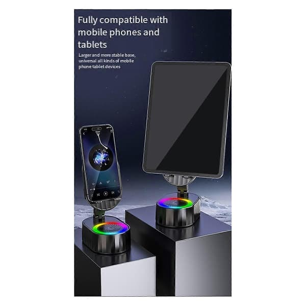 Puhelinpidike Induktiivinen Bluetooth-kaiutinpidike Musta