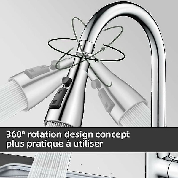 360 Roterende Luftblander for Kran, kjøkkenvask Fm22/m20/m22/m24 Vannbesparende Kranmunnstykke, spraydyse for kjøkken, kranhodeforlengelsesadapter