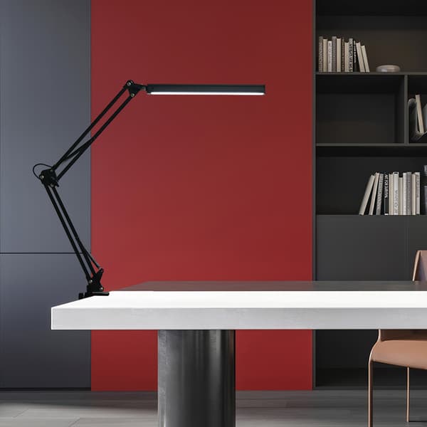 INF LED Skrivebordslampe med Justerbar Svingarm Sort