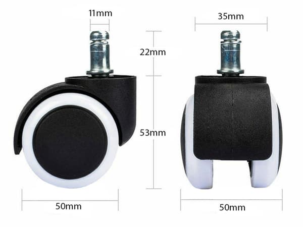 5 kpl pyörät toimistotuoliin - 11 mm