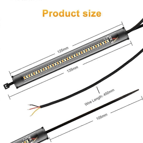 1 stk. Universal LED Motorcykel Blinklys & DRL Amber Hvid Moto Blinklys Ring Gaffel Strip Lampe Blinkende blinker 12V