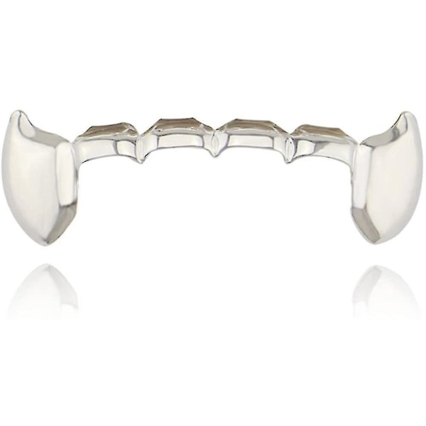 18k Gullbelagte Grillz Vampyr Dracula Tenner Grillz 2 stk Enkle Tenner Og 6 Nedre Grillz Sett