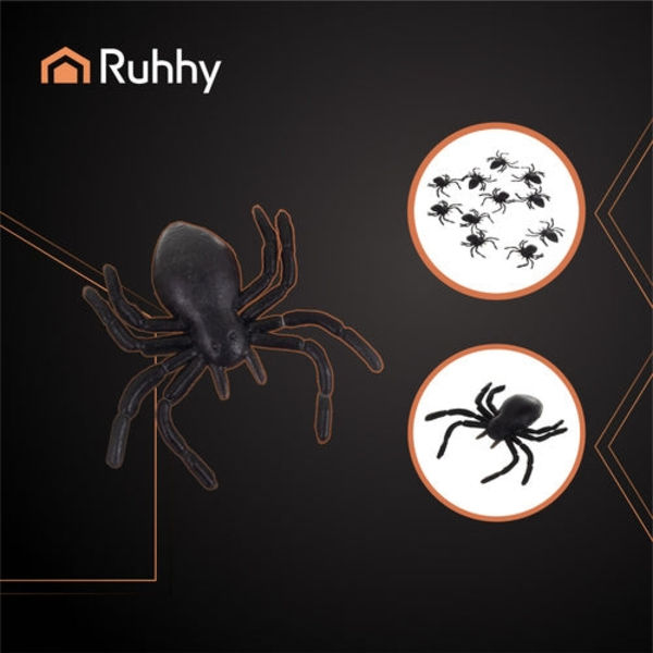 Plastic Spiders Halloween 10-pack 3x3 cm Black PVC