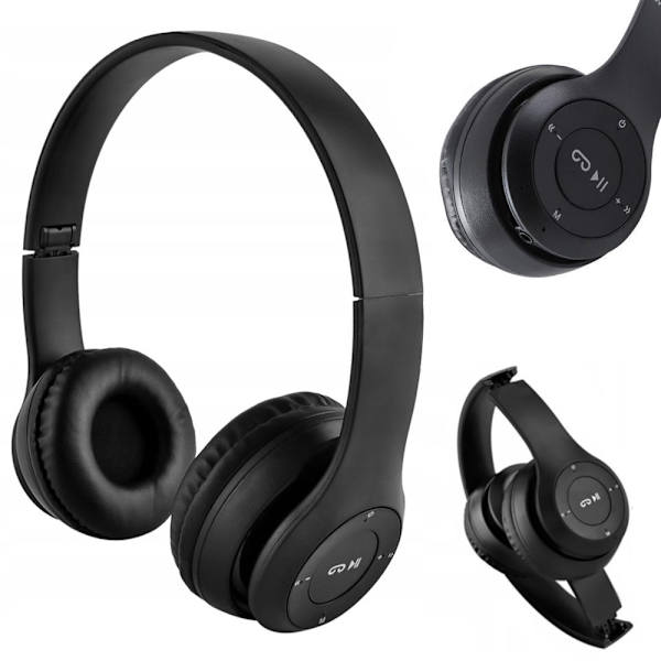 Wireless Bluetooth Headphones On-ear with Microphone Black