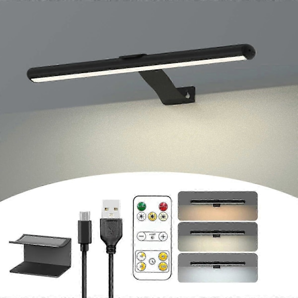 Trådlös Tavellampa Uppladdningsbar med Fjärrkontroll, 300LM Konst Batteri Display Lampa, 3 Lägen Magnetisk Vägglampa