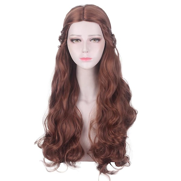 65cm Skönheten och odjuret Prinsessan Belle Cosplay Peruk Kvinnor Brun Lång Vågigt Hår Halloween Fest Rollspel Kostym Peruker