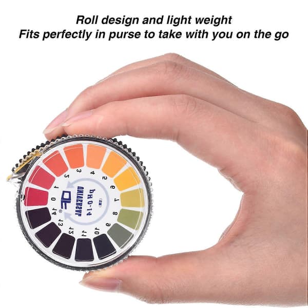 Universal pH Testpapir Strips pH Test Strips Rulle, pH Måling Fuld Range 0-14 16,4 ft/Rulle (4 Ruller)