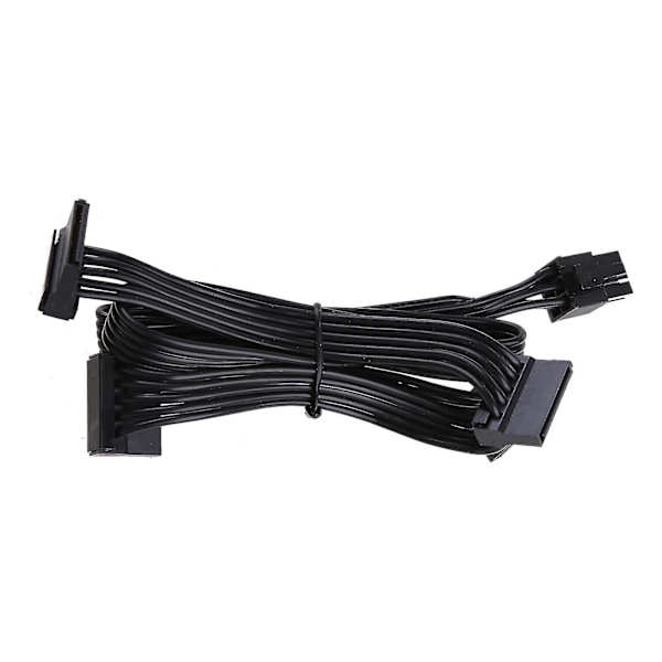 50cm Högkvalitativ Pci-e 6 Pin Hane Till 1 Till 4 Sata Hona Strömförsörjningssplitter