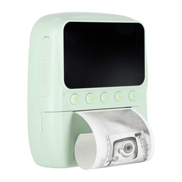 Instant Kids Digital Camera with Thermal Printing, Inkless, Light Green