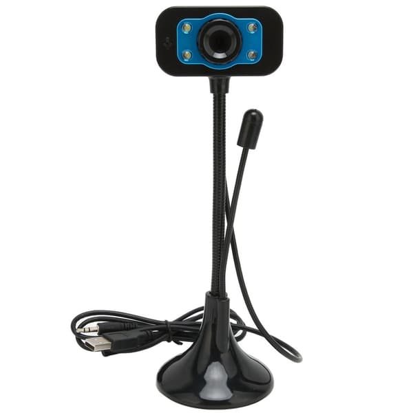 High-Resolution USB Streaming Webcam with Manual Focus and LED Fill Light
