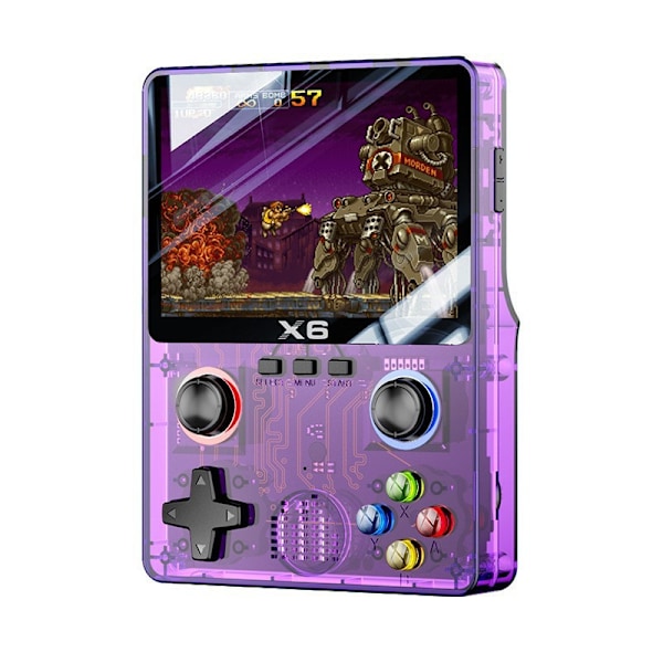 X6 3,5 tuuman IPS-näyttöinen kannettava pelikonsoli, kaksoisohjainsauvat, 11 emulaattoria, GBA/PS1-videopelikonsoli