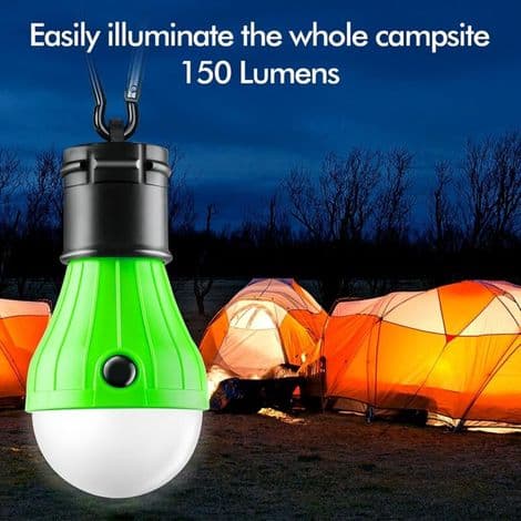 Sæt med 4 bærbare LED-teltlamper med krog og klips, nødbelysning til camping, vandreture, strømafbrydelser