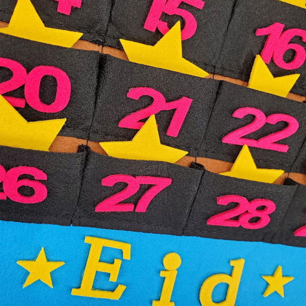 Eid Ramadan Mubarak Nedtellingskalender med 30 stjernestickere Adventskalender