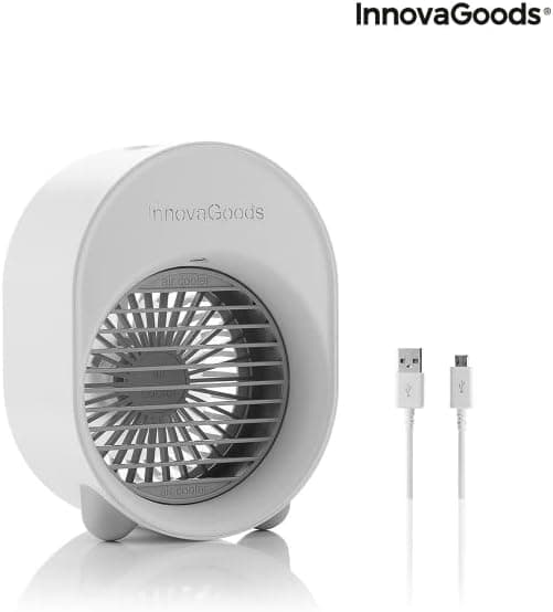Mini Ultralyd Luftkøler-Luftfugter med LED Koolizer InnovaGoods