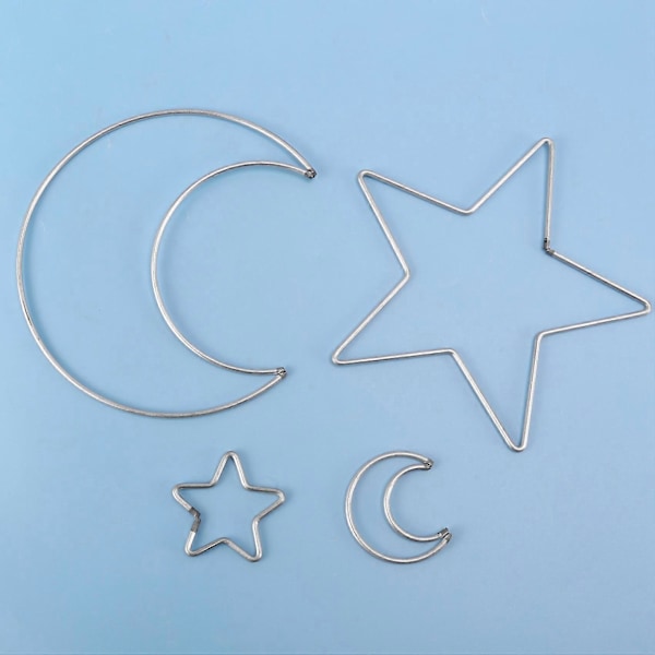 Måne Stjerne Drømmefanger Metallringer Sirkel Makrame for DIY Håndverk Drømmefanger Laging Hjem Veggdekor