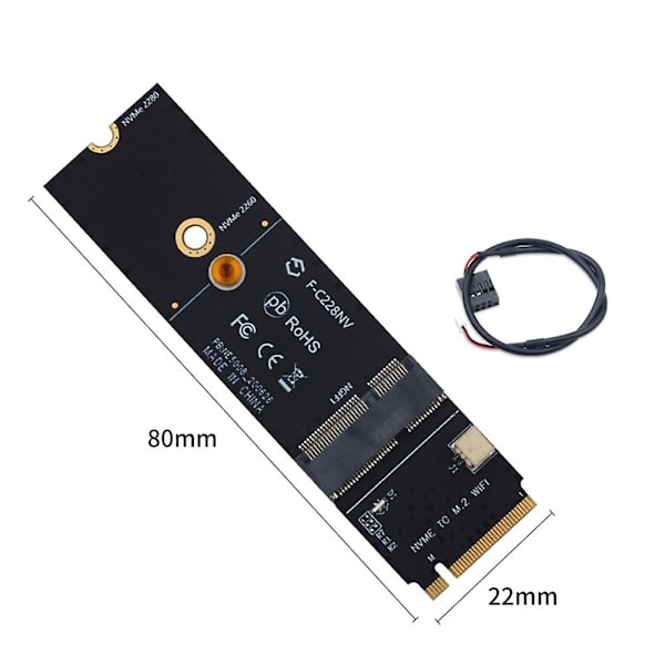 Trådløs M.2 A+E Key Slot til M.2 M Key Wifi Bluetooth Adapter til AX200 9260 Bcm94352Z Kort NVMe PC