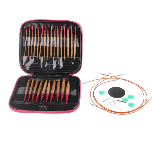 Carbonized Bamboo Interchangeable Knitting Needle Set - Aluminum Circular Knitting Needle Set