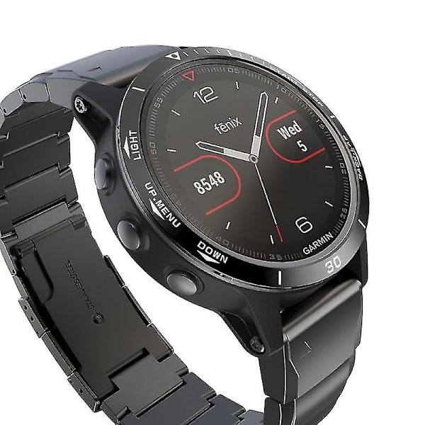 Til Garmin Fenix 5 Sapphire Urværk Bezel Ring Rustfrit Stål Skulptureret Tidsenheder Klæbemiddel