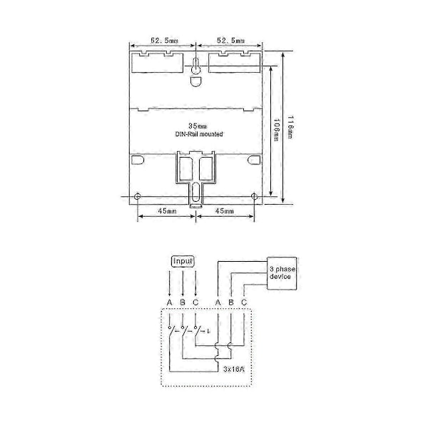 Trefaset 380v 415v Timer Programmerbar Bryter Med Bakgrunnsbelysning - JA