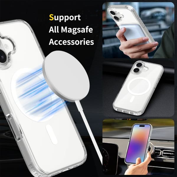 iPhone 17 Magnetic Phone Case Magsafe Compatible Transparent
