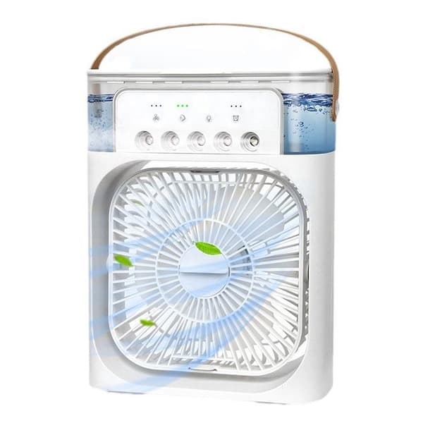 Bærbar Aircondition Luftkøler 4 i 1 600ml 3 Hastigheder Ventilator Sort