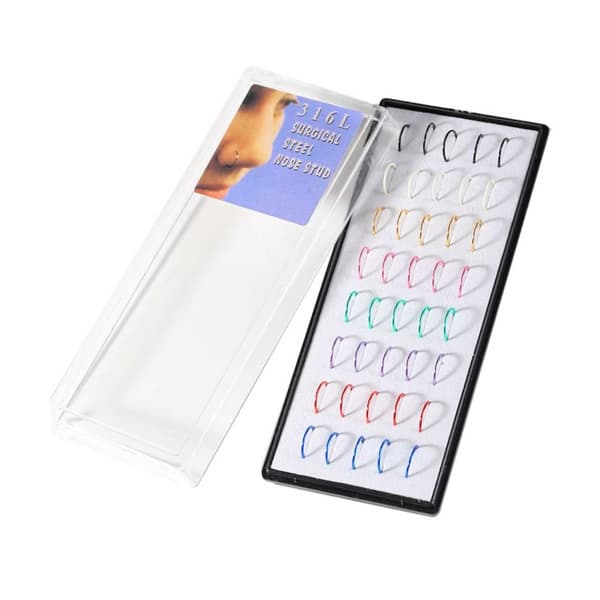 40-pack Fake Piercing Ear Lip Nose Ring Septum Lip Ring