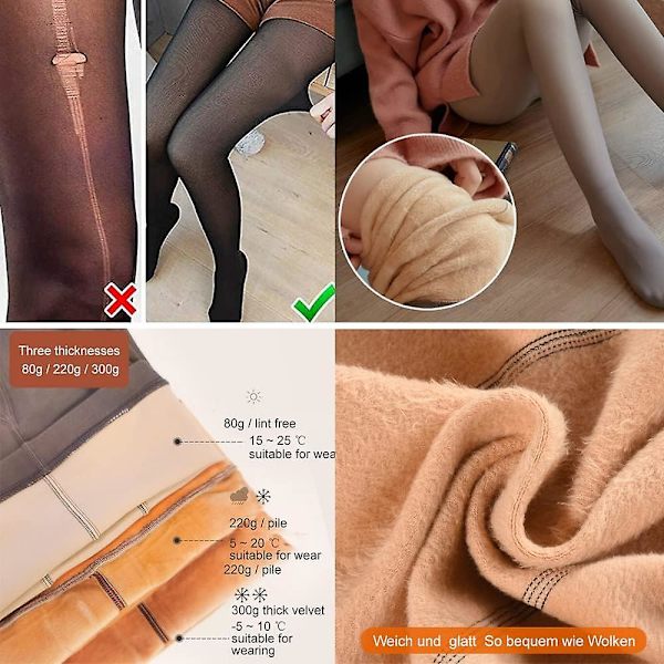 Termiska Strumpbyxor Hudfärg, Termiska Strumpbyxor Kvinna, Varma Vinter Leggings